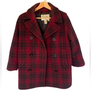 Vintage Red/Black Eddie Bauer XS Wool Coat
